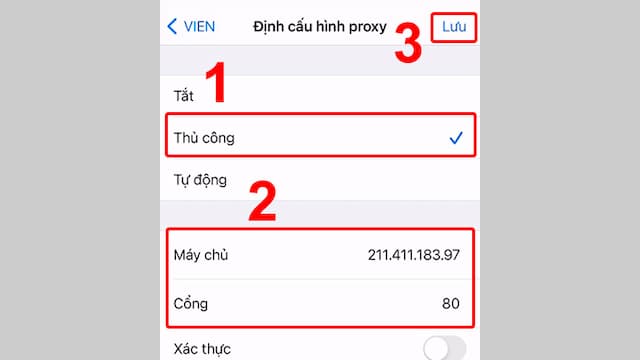 Điều chỉnh Proxy