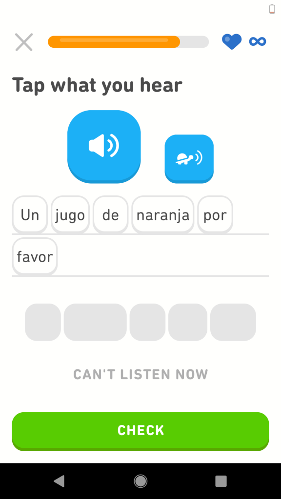 Giao diện của Duolingo