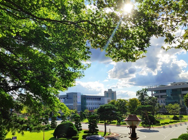 Khuôn viên Đại học Quốc gia Kongju xanh mát vào mùa hạ
